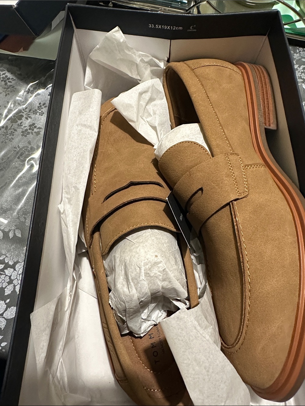 Men's Suede Penny Loafers in Tan